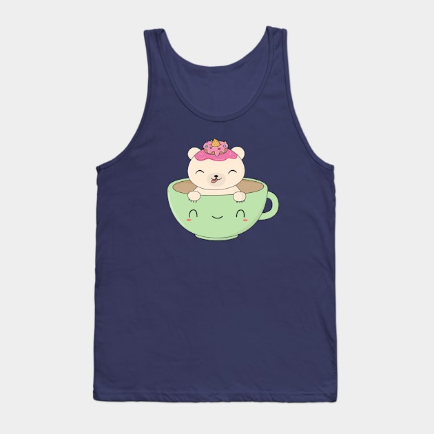 Kawaii Cute Polar Bear T-Shirt Tank Top by happinessinatee